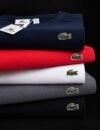Camiseta Peruana Básica Lacoste, peças dobradas