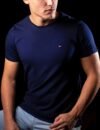 Camiseta Peruana Básica Tommy Hilfiger Azul Marinho