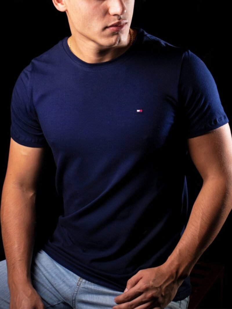 Camiseta Peruana Básica Tommy Hilfiger Azul Marinho