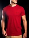 Camiseta Peruana Básica Tommy Hilfiger Vermelha