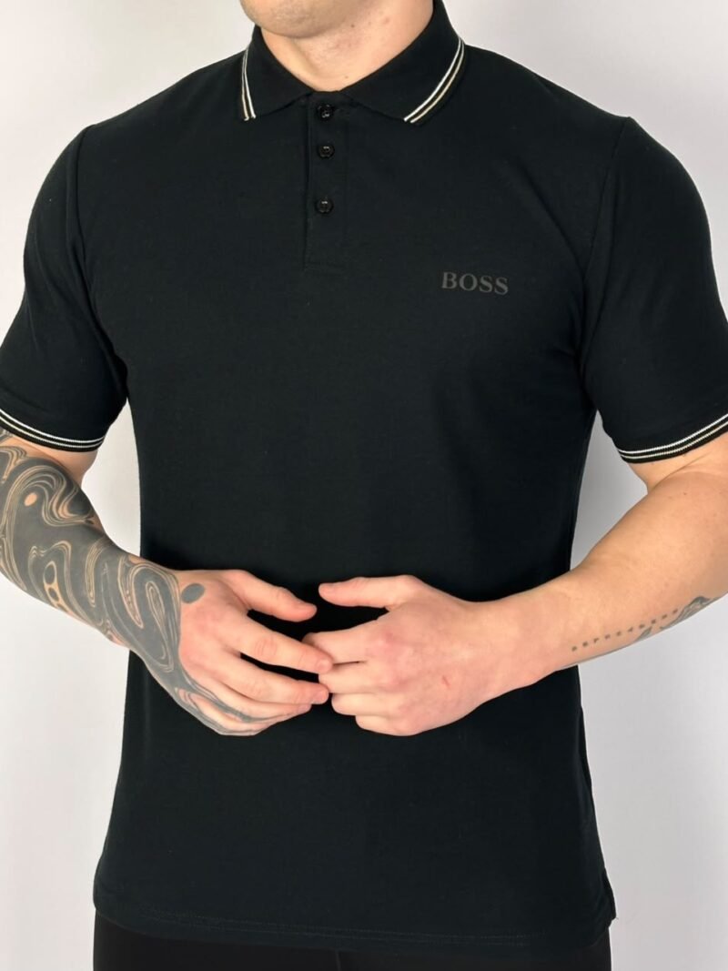 Gola Polo Piquet Hugo Boss Preto