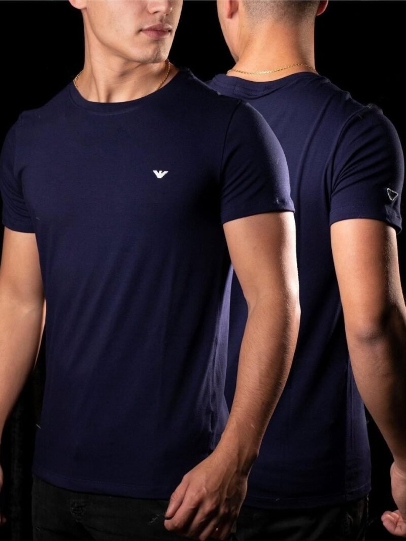 Camiseta Peruana Básica Armani Azul Marinho