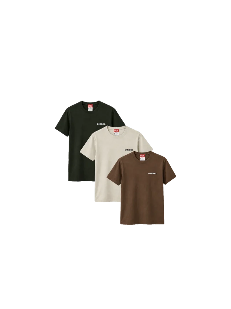 Kit 3 Camisetas Outlet – Logo Escrito no Peito