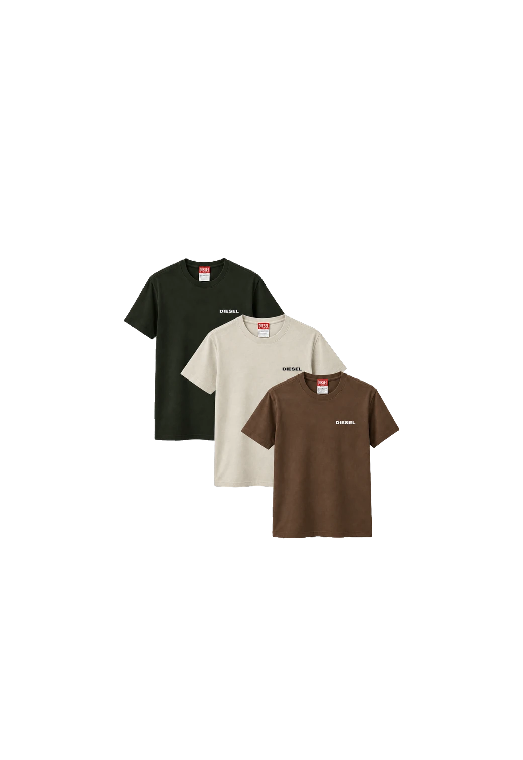 Kit 3 Camisetas Outlet – Logo Escrito no Peito