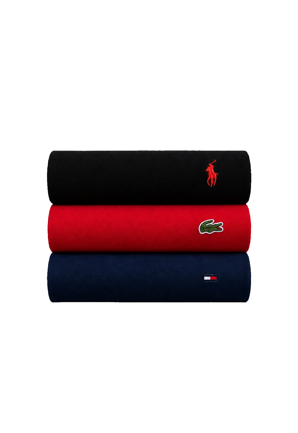 Kit 3 Camisetas Ralph Lauren, Lacoste e Tommy Hilfiger